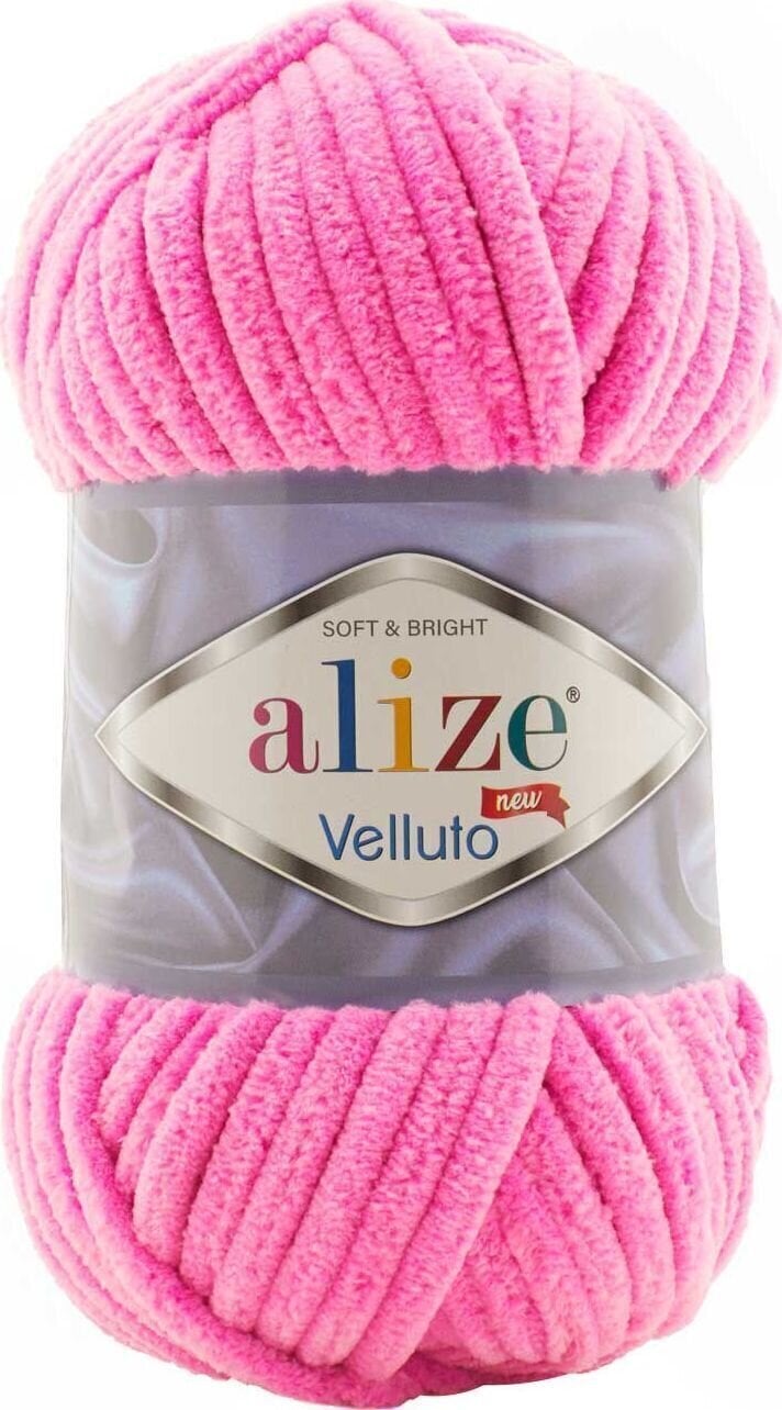 Ghem Alize Velluto 121, roz intens, fir catifelat de 100 g