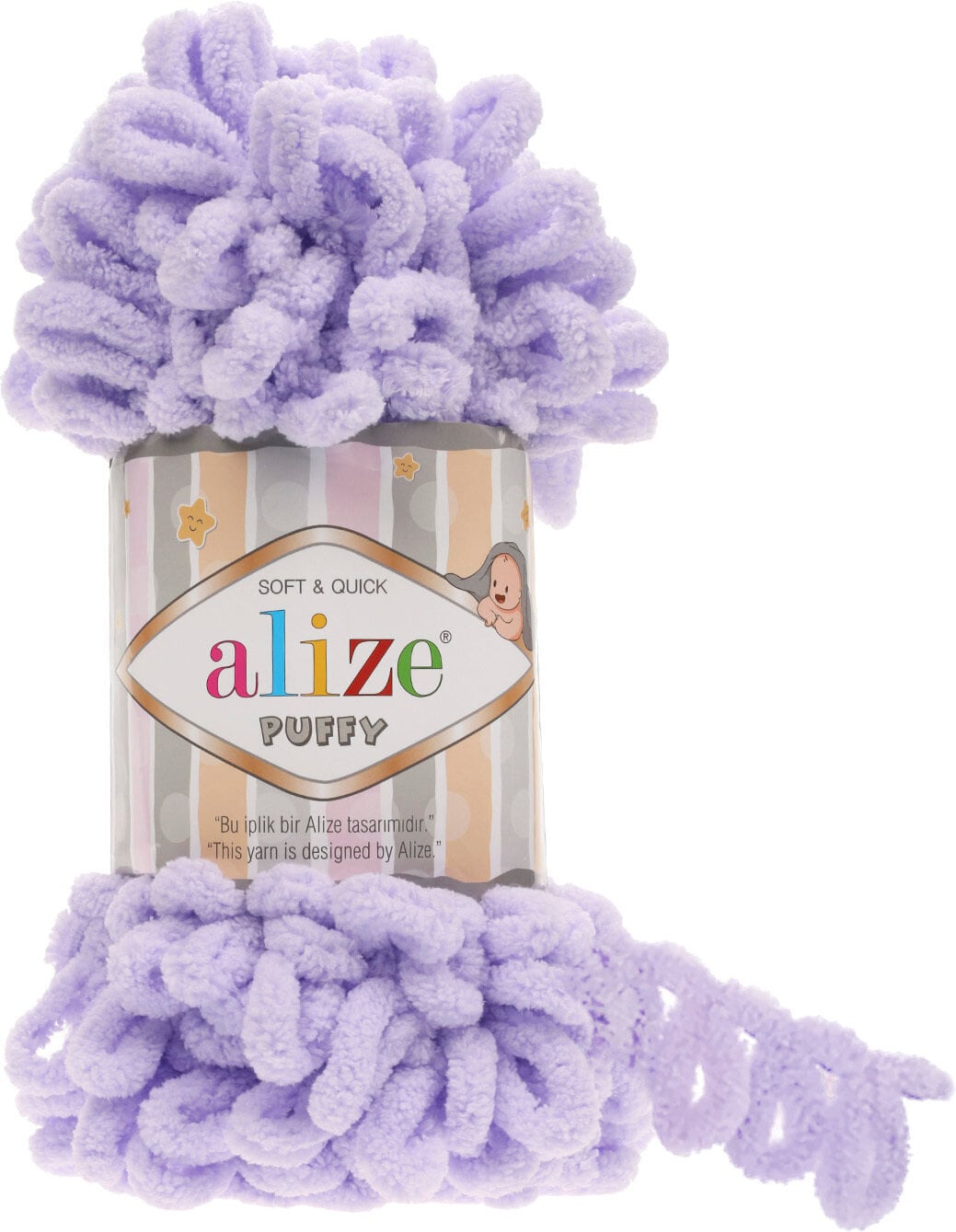 Ghem Alize Puffy 146, lavandă, fir cu bucle de 100 g