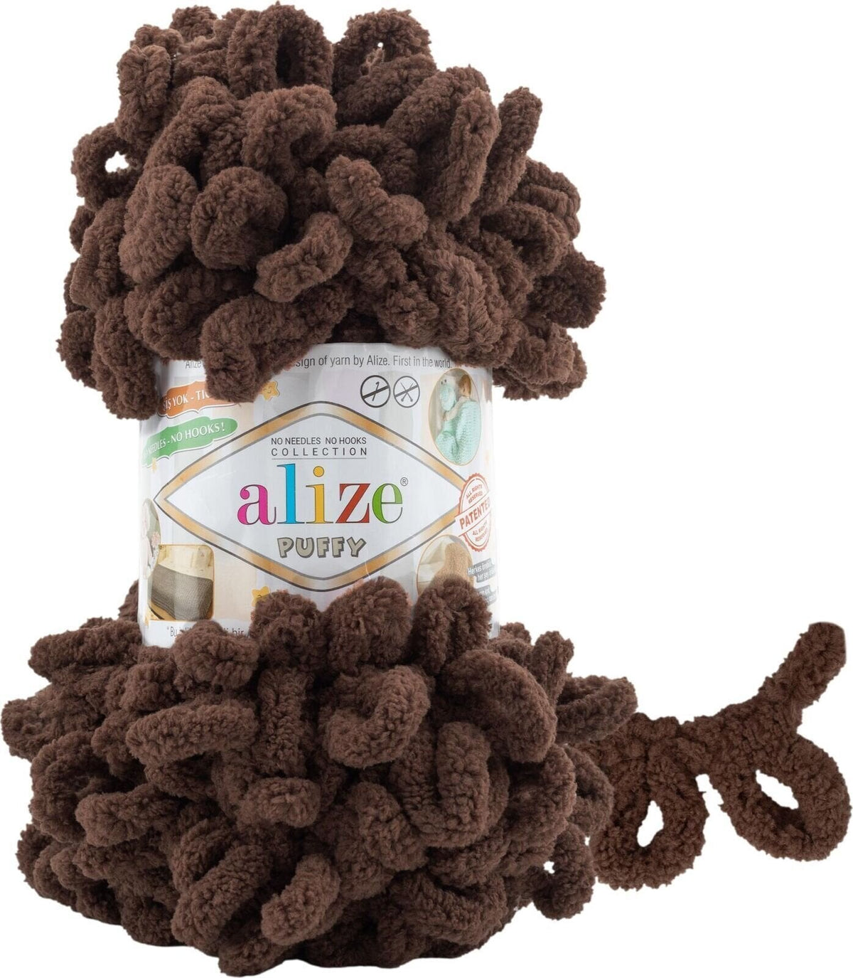 Ghem Alize Puffy 493, maro ciocolatiu, fir cu bucle de 100 g