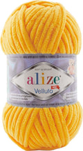 Ghem Alize Velluto 216, galben auriu, fir catifelat de 100 g