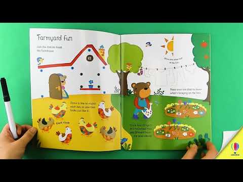 Videoclip de prezentare pentru cartea „Wipe-Clean Farm Activities”, Usborne
