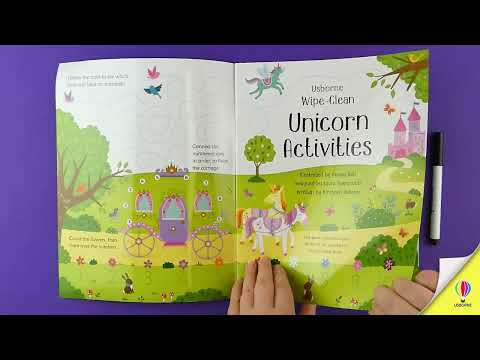 Videoclip de prezentare pentru cartea „Wipe-Clean Unicorn Activities”, Usborne