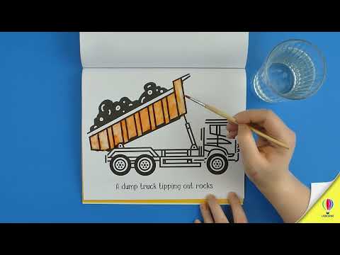 Videoclip de prezentare pentru cartea „First Magic Painting Trucks and Diggers”, Usborne