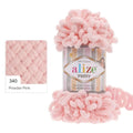 Fir cu bucle Alize Puffy 340, roz pudrat – 100 g / 9 m