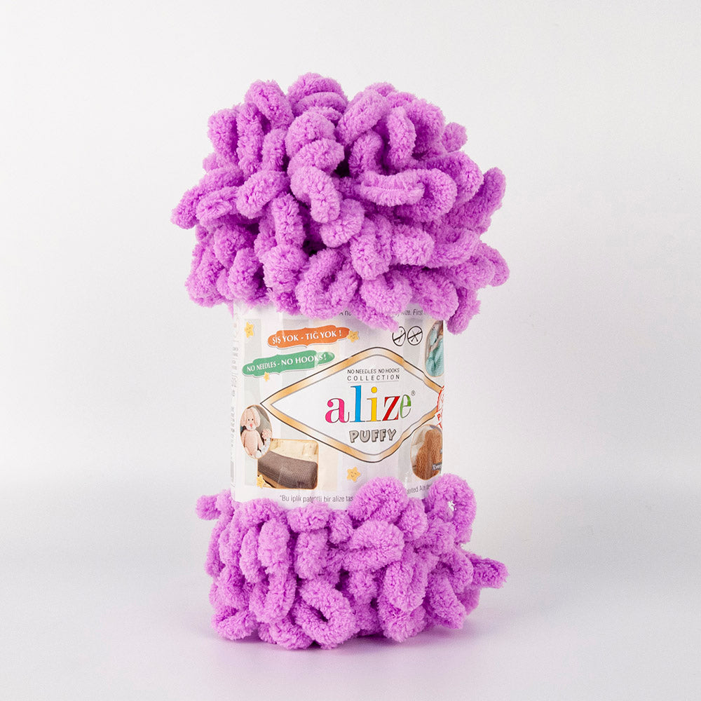 Fir cu bucle Alize Puffy 378, orhidee – 100 g / 9 m