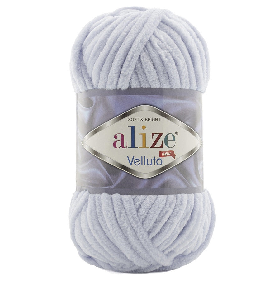 Ghem Alize Velluto 416, gri deschis, fir catifelat de 100 g